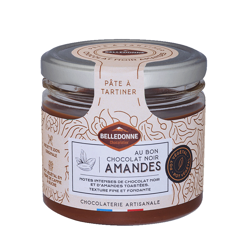 Belledonne -- Pâte à tartiner chocolat noir et amandes - 300 g