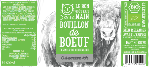 J.Kinski -- Bouillon de boeuf bio - 525mL